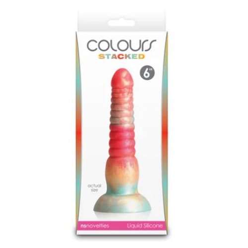 COLOURS STACKED 6IN DILDO RED/GOLD - NSN041201