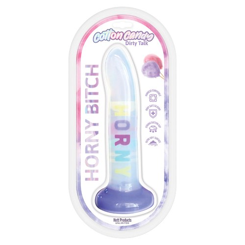 Cotton Candy Dirty Talk Horny Bitch Dildo 8"