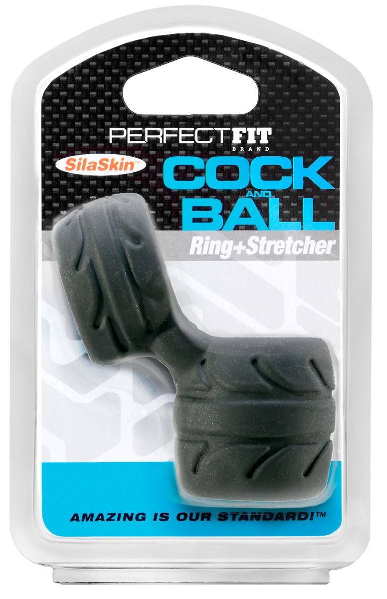 PERFECT FIT SILISKIN COCK & BALL BLACK - PERCR12B