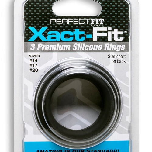 XACT FIT SILICONE RINGS #14 #17 #20 BLACK - PERCR90B