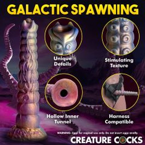 CREATURE COCKS DEEP INVADER TENTACLE OVIPOSITOR SILICONE DILDO W/ EGGS - XRAH407