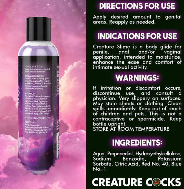 CREATURE COCKS CREATURE SLIME WATER BASED PURPLE SLIME LUBE 8OZ - XRAH587