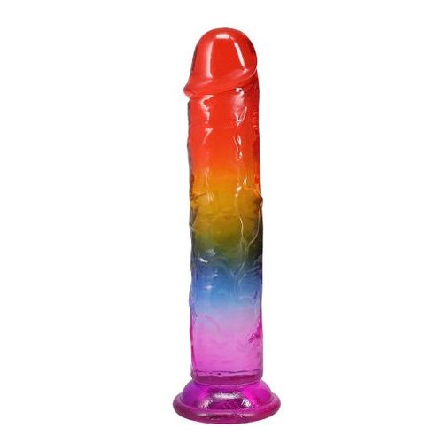 CRYSTAL JELLIES 8.5IN DONG RAINBOW