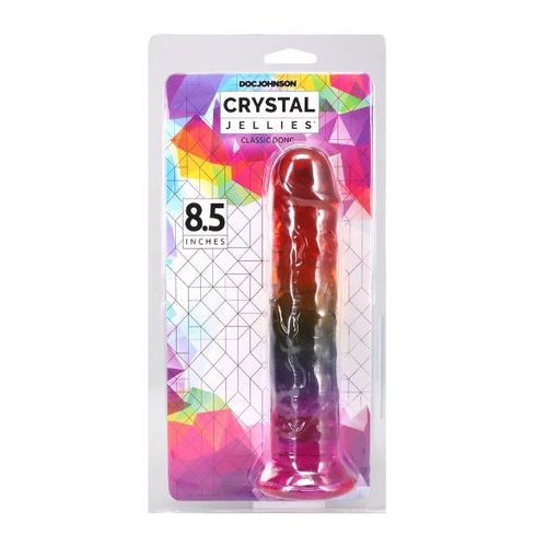 CRYSTAL JELLIES 8.5IN DONG RAINBOW