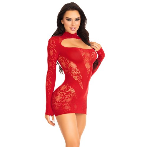 Cuff It Lace Mini Dress - 87204     00122