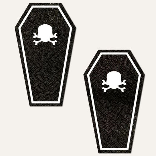 PASTEASE COFFIN WITH GLOW IN THE DARK BREAST PASTIES - PASCOFF5