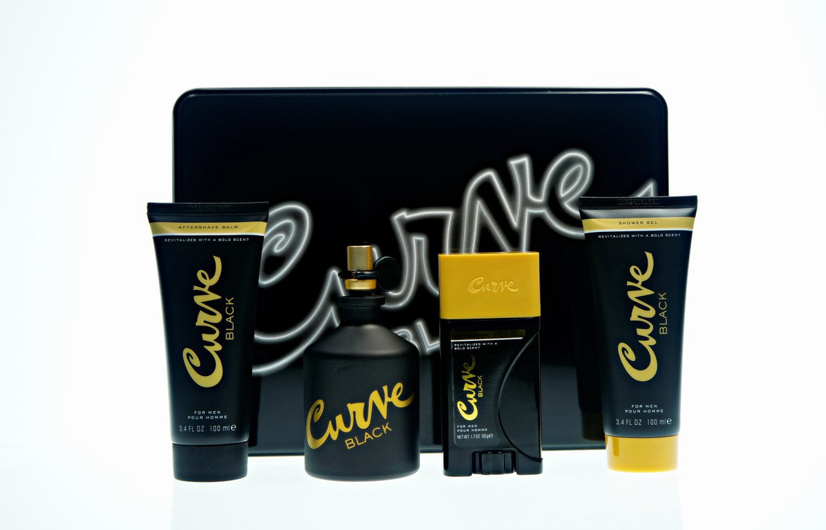 CURVE BLACK 4PC SET, MEN'S GIFT SET