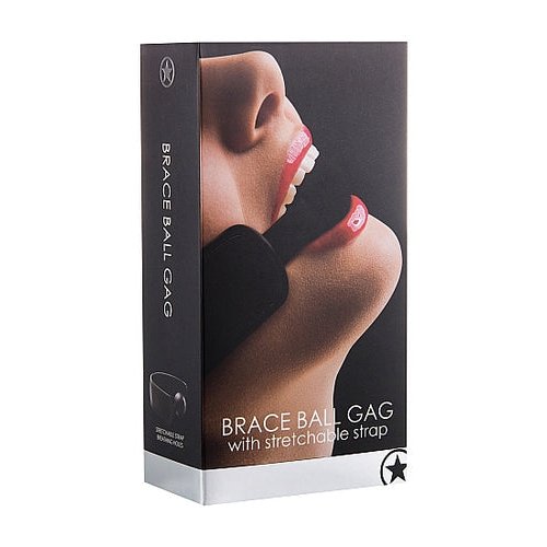 (D) BRACE BALL GAG BLACK - SHTOU121BLK