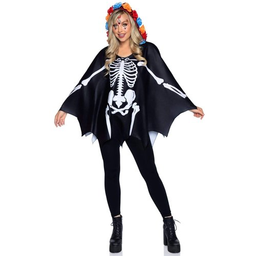 Day of the Dead Costume Poncho - 86917     10122