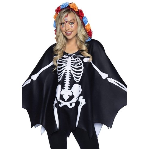 Day of the Dead Costume Poncho - 86917     10122