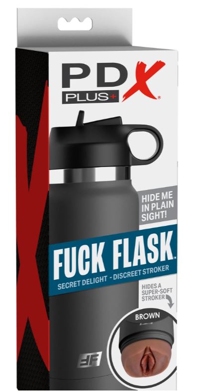 PDX PLUS FUCK FLASK SECRET DELIGHT DISCREET STROKER GREY BOTTLE BROWN - PDRD62829