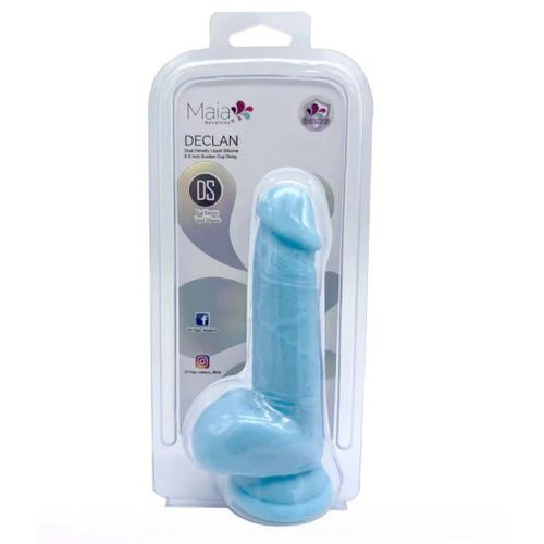 DECLAN 6.5IN LIQUID SILICONE DONG BLUE - MTBO2511BLU
