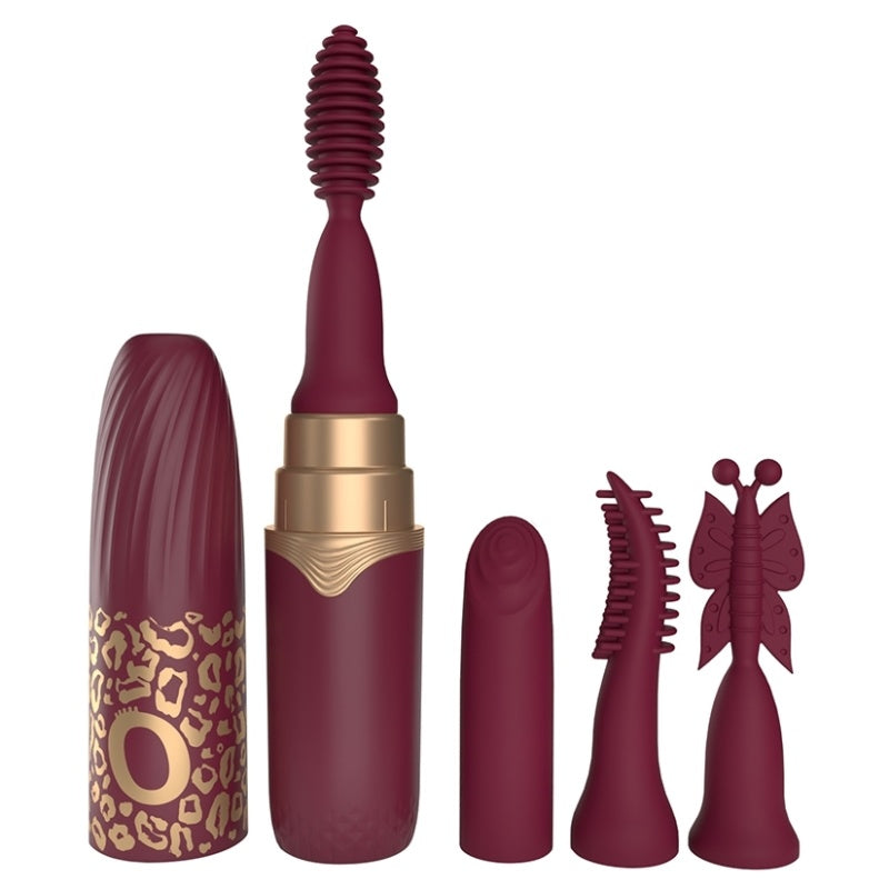 RECHARGEABLE VIBRATING LIPSTICK - MERLOT - SCRALIPML