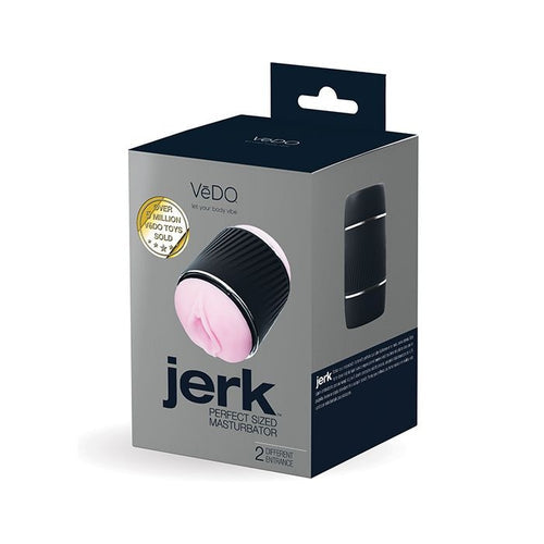 JERK MASTURBATION SLEEVE BLACK WITH PINK SLEEVE - VIS0809