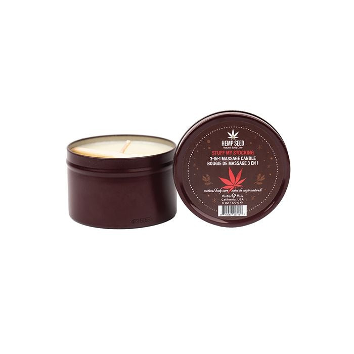 HEMP SEED 3-IN-1 MASSAGE CANDLE STUFF MY STOCKING 6OZ - EBHSCH024C