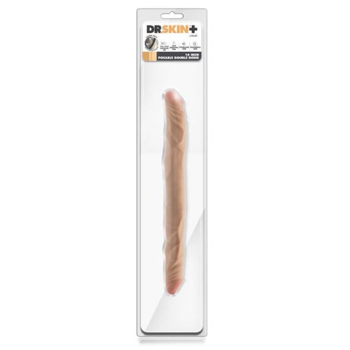 DR SKIN PLUS - 14 POSABLE DOUBLE DONG - BEIGE " - BN39753