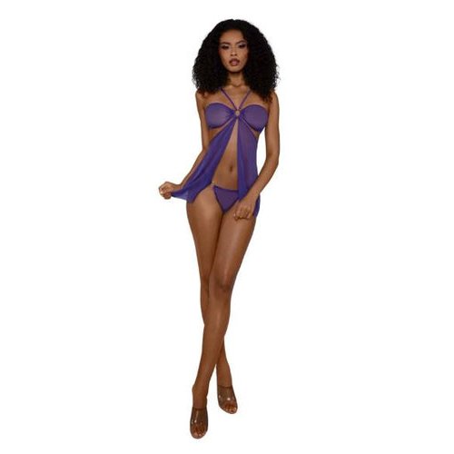 DREAMGIRL BODYDOLL SET WITH PANTY ULTRA VIOLET OS - DG14307UVLT