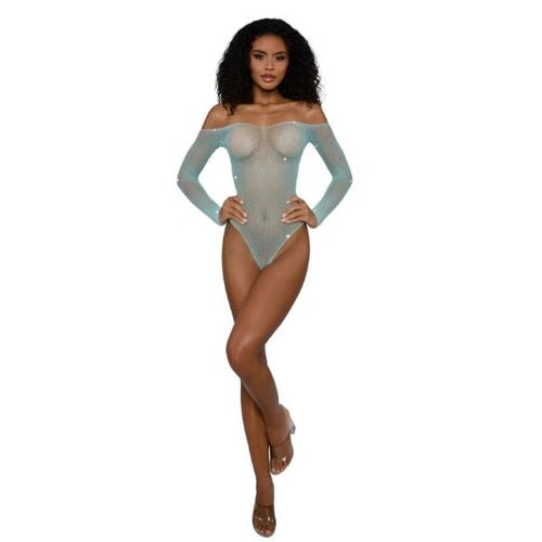 DREAMGIRL RHINESTONE OFF SHOULDER BODYST AGATE - DG14310AGTE