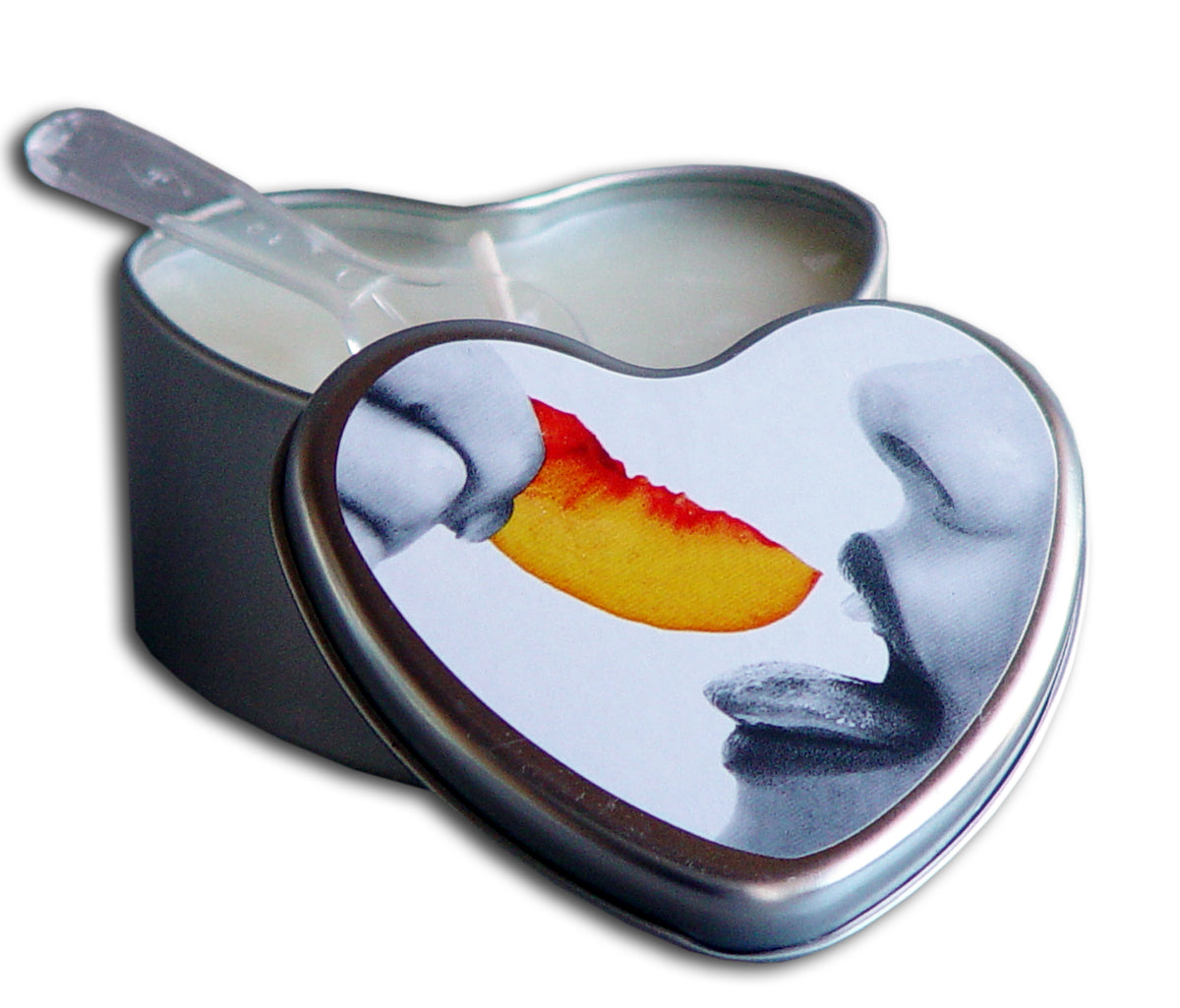 CANDLE 3-IN-1 HEART EDIBLE PEACH 4.7 OZ - EBHSCK006