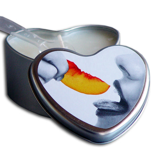 CANDLE 3-IN-1 HEART EDIBLE PEACH 4.7 OZ - EBHSCK006