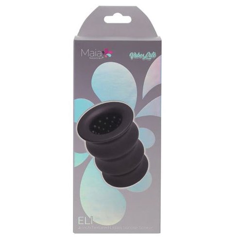 ELI LIQUID SILICONE STROKER 4IN BLACK - MTBO2504BLK