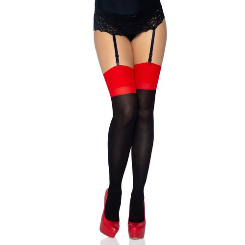 Emma Contrast Cuban Heel Stockings - 9705      01122