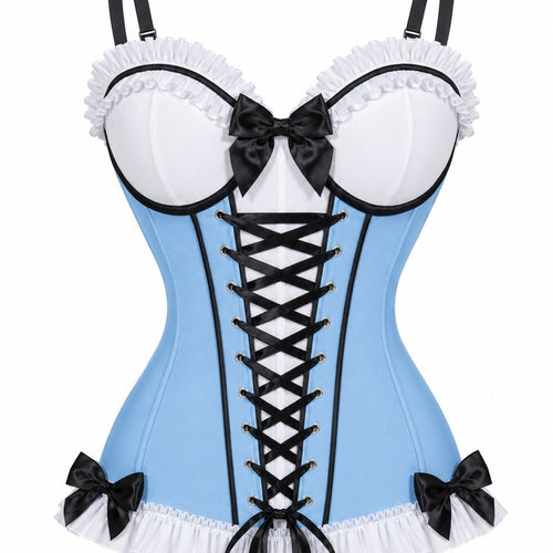 Enchanted Tea Party Blue Corset Bustier | Women's Fairy Tale Corset