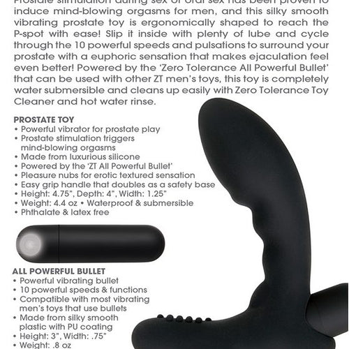 ZERO TOLERANCE ETERNAL P SPOT PROSTATE MASSAGER BLACK - ENZERS18512