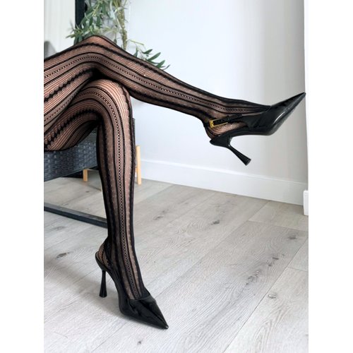 Eve Vintage Pinstripe Net Tights - 9649      00122