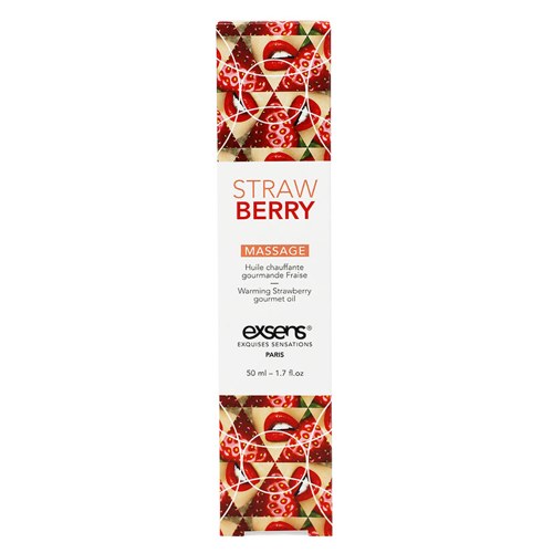 Exsens Warming Gourmet Massage Oil-Strawberry 1.7oz