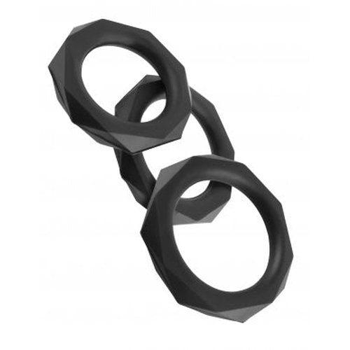 FANTASY C RINGZ SILICONE DESIGNER STAMINA SET BLACK - PD596723