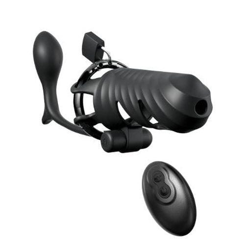 FANTASY C RINGZ VIBRATING COCK BLOCKER ASS-GASM PLUG BLK - PD597023