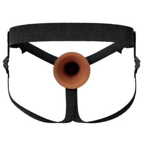 FANTASY X-TENSIONS ELITE 7IN SILICONE HOLLOW STRAP-ON DUAL DENSITY - BROWN - PD415929
