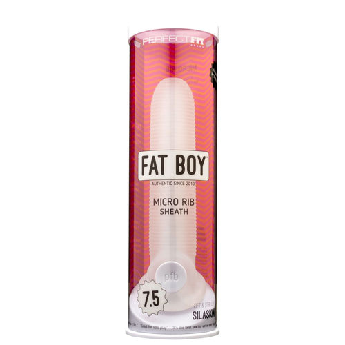 PERFECT FIT FAT BOY MICRO RIBBED SHEATH 7.5IN CLEAR - PERCS27C