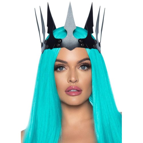 Faux Leather Spiked Crown - 2774      00122