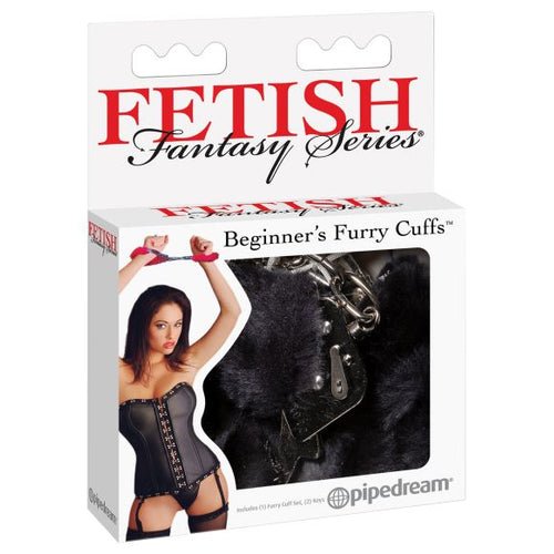 FETISH FANTASY BEGINNERS FURRY CUFFS BLACK