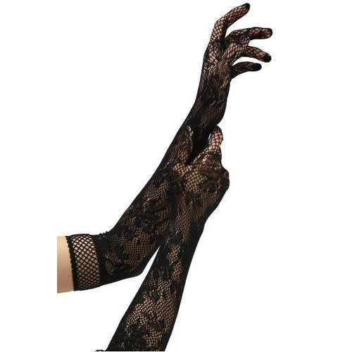 FLOWER LACE OPERA GLOVE BLACK - XGBLW6500