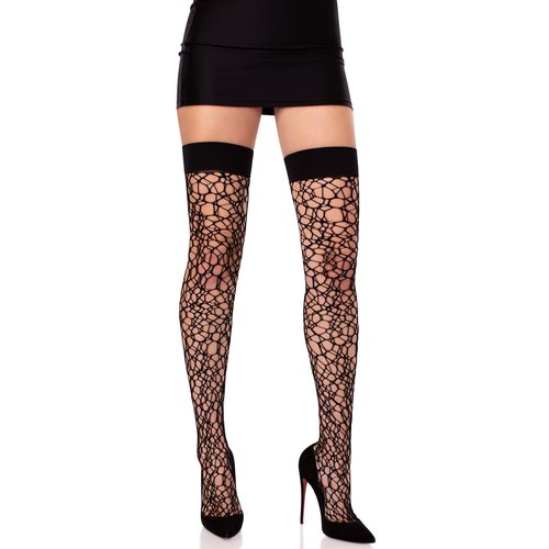 Fractured Net Thigh Highs - 6226      00122