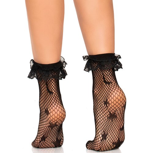 Galaxy Net Ruffle Ankle Socks - 3048      00122
