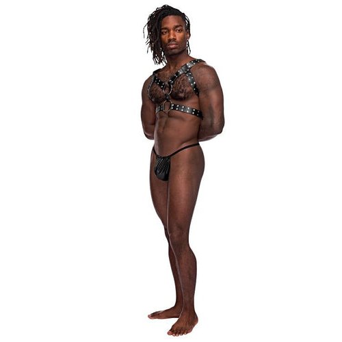 GEMINI LEATHER HARNESS BLACK O/S - MP591266BK1S