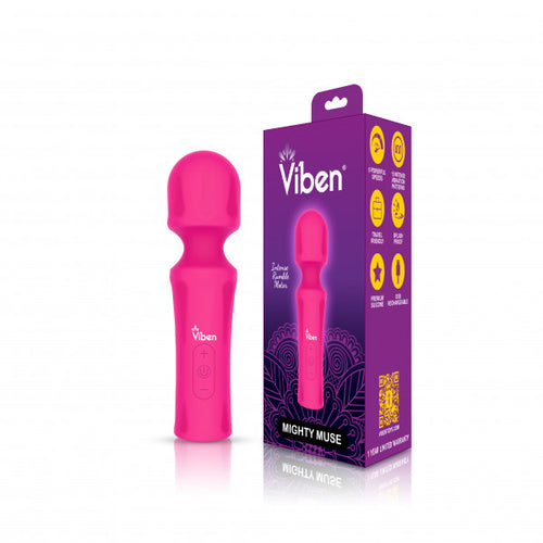 VIBEN MIGHTY MUSE HOT PINK POWERFUL PERSONAL WAND - VB75015