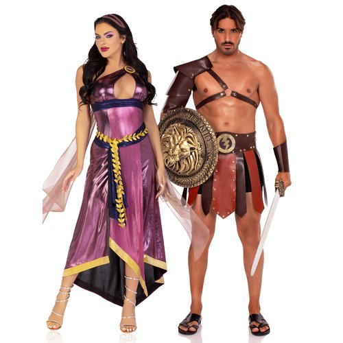 Gladiator & Amethyst Couples Costume - gladiator-amethyst-couples-costume