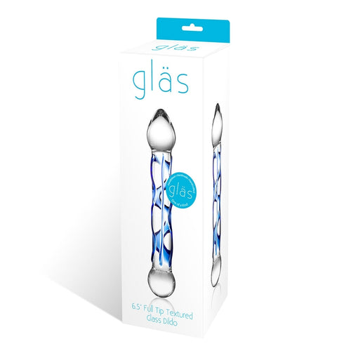 GLAS 6.5 FULL TIP TEXTURED GLASS DILDO " - ELGLAS145