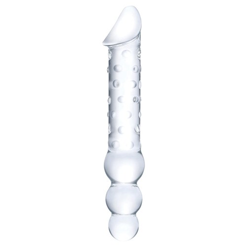 Glas Double Ended Glass Dildo with Anal Beads 12