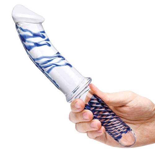 Glas Realistic Double Ended Glass Dildo with Handle 11