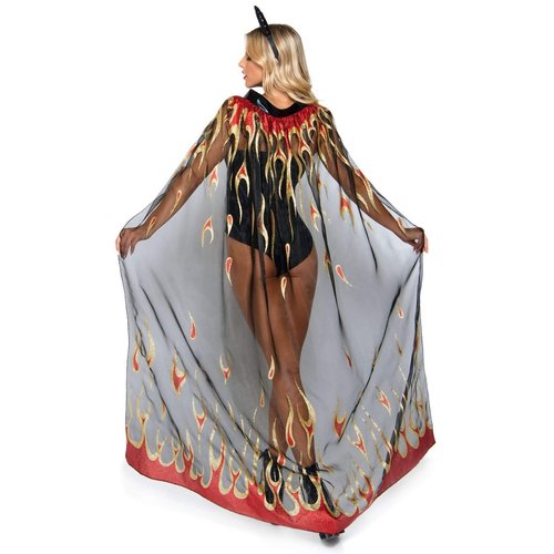 Glitter Flame Devil Cape and Devil Horns - 2763      00122