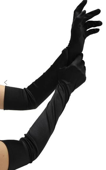 SATIN OPERA GLOVE BLACK - XGBLW6510B