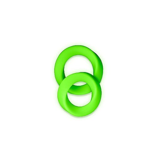 GLOW 2PCS COCK RING SET GLOW IN THE DARK - SHTOU730GLO