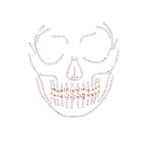 Glow in the Dark Skull Face Jewels Sticker - EYE048    18322