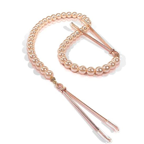 NIXIE ADJUSTABLE TWEEZER CLIPS WITH PEARLS ROSE GOLD - GN1000352